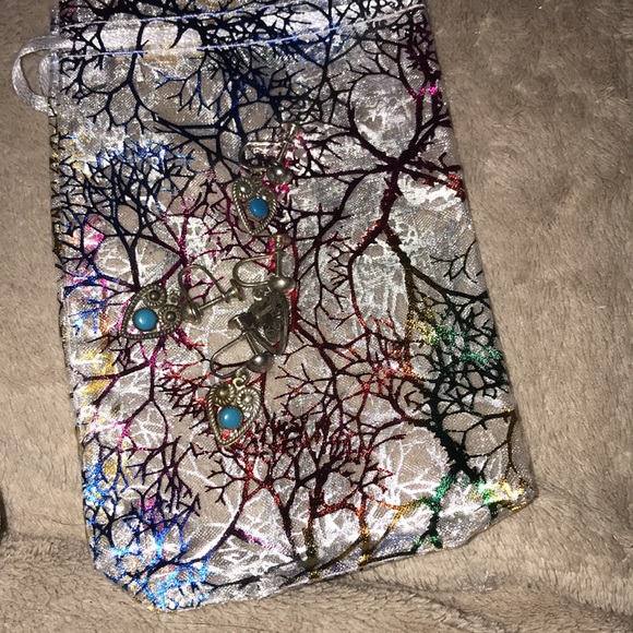 Vintage clip Ons silver with blue stones 💕 - Picture 3 of 4